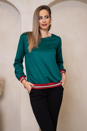 Sally felső - türkizzöld és piros