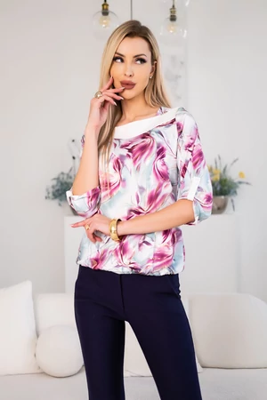 Csilla felső - pasztell virágok csillámló arannyal