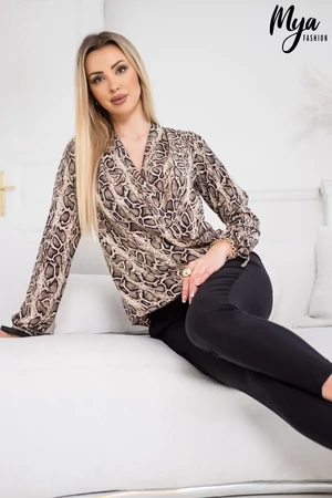 Kamill átlapolt blúz - kígyó