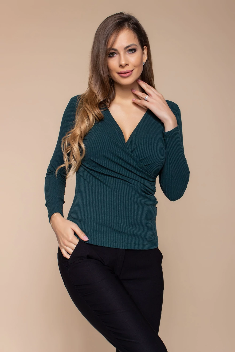 Emma átlapolt póló - zöld Emma átlapolt póló - zöld