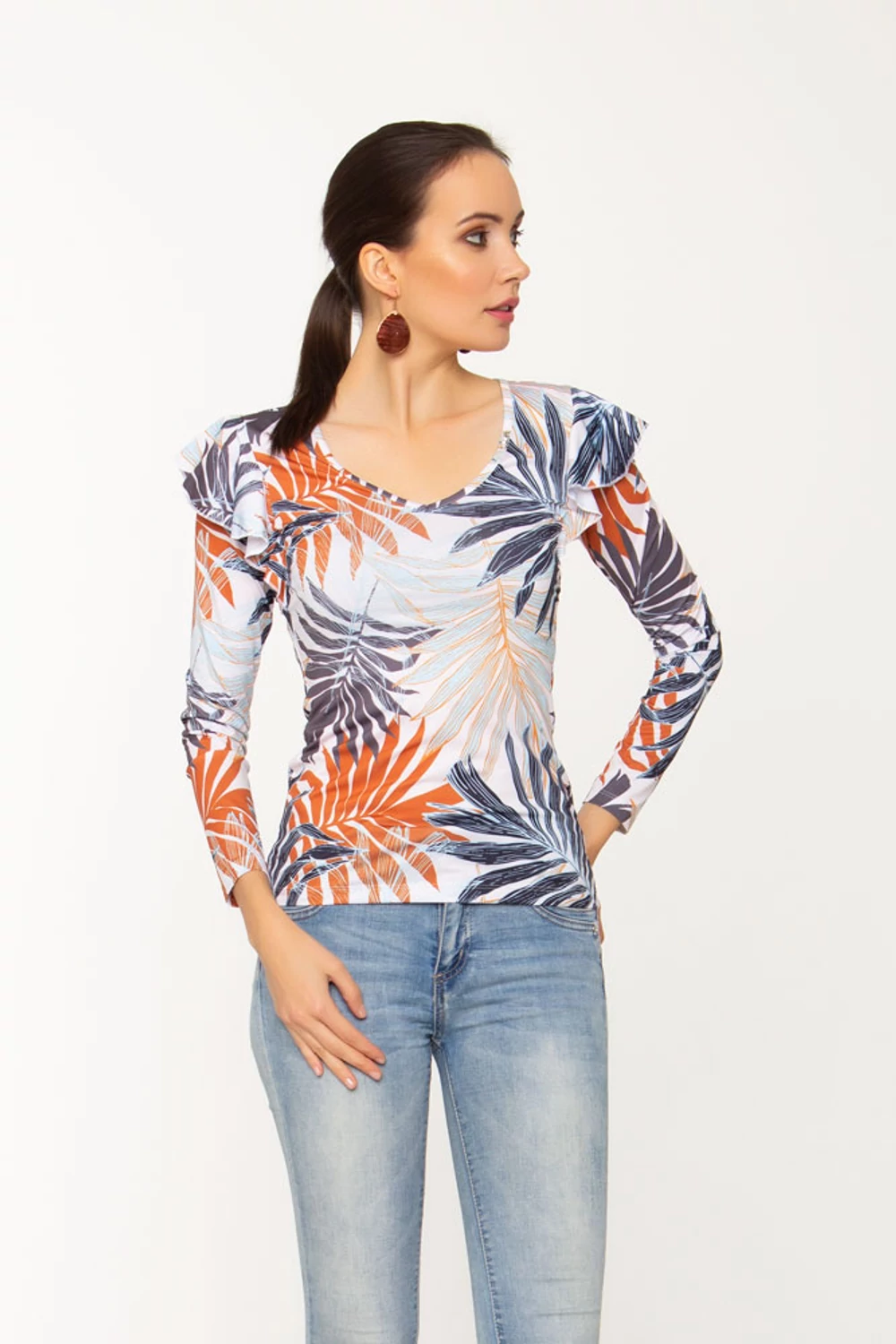 Kincső póló - Pálmalevél mintás