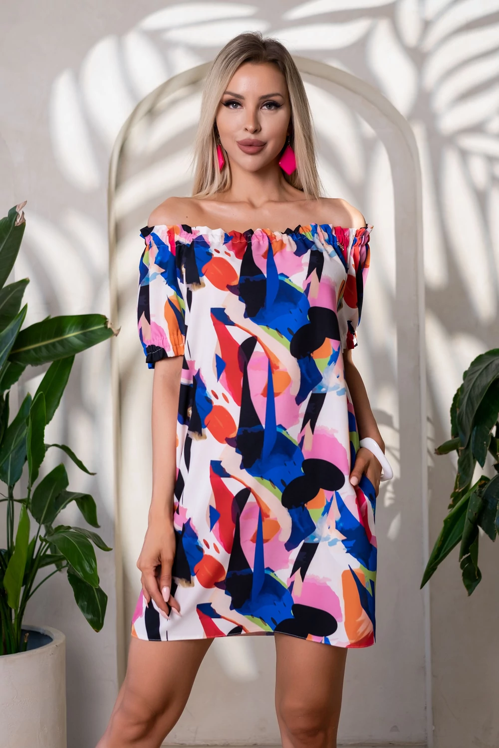 Kalliopé ruha - Színes absztrakt Kalliopé ruha - Színes absztrakt