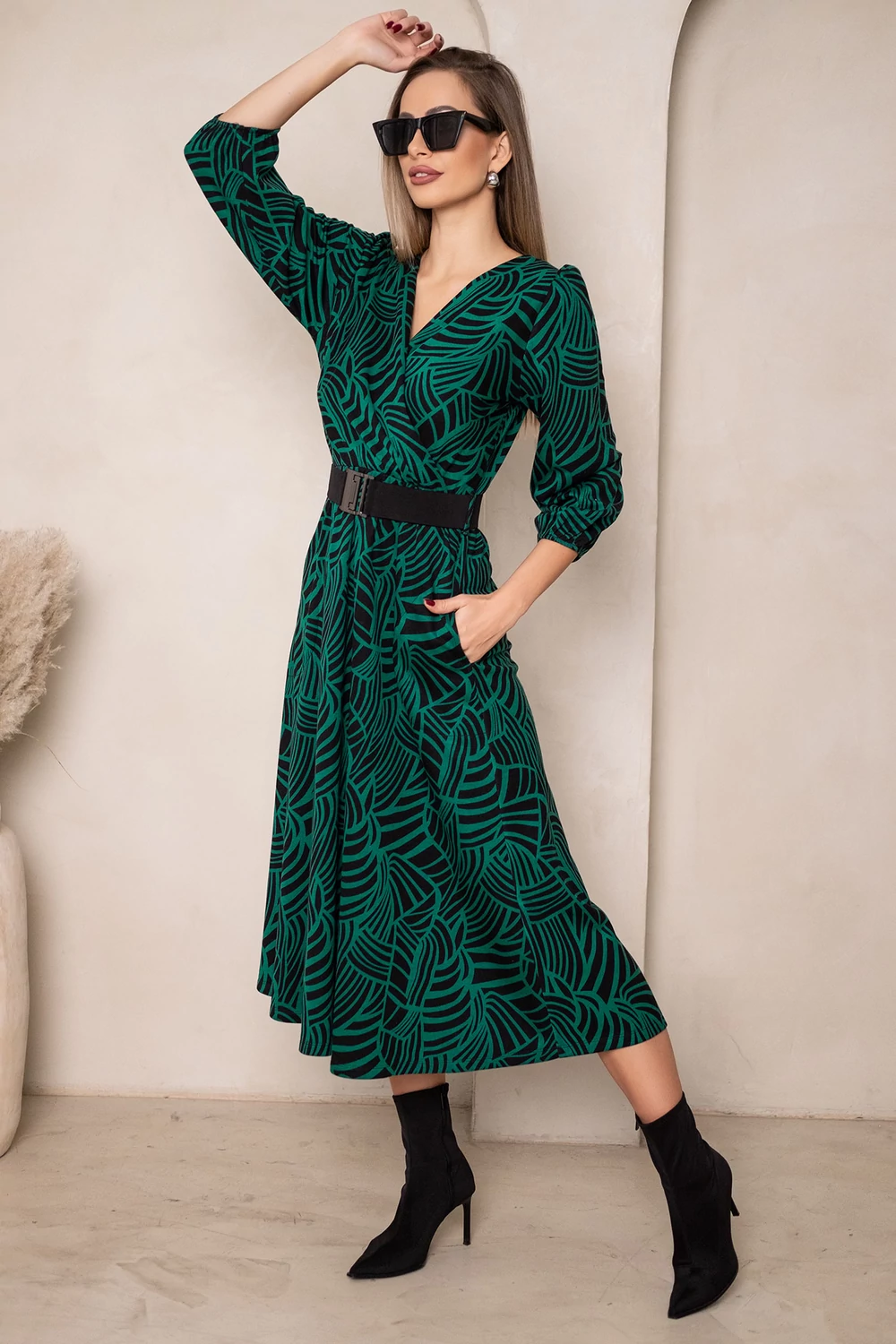 Wendy ruha - zöld/fekete Wendy ruha - zöld/fekete