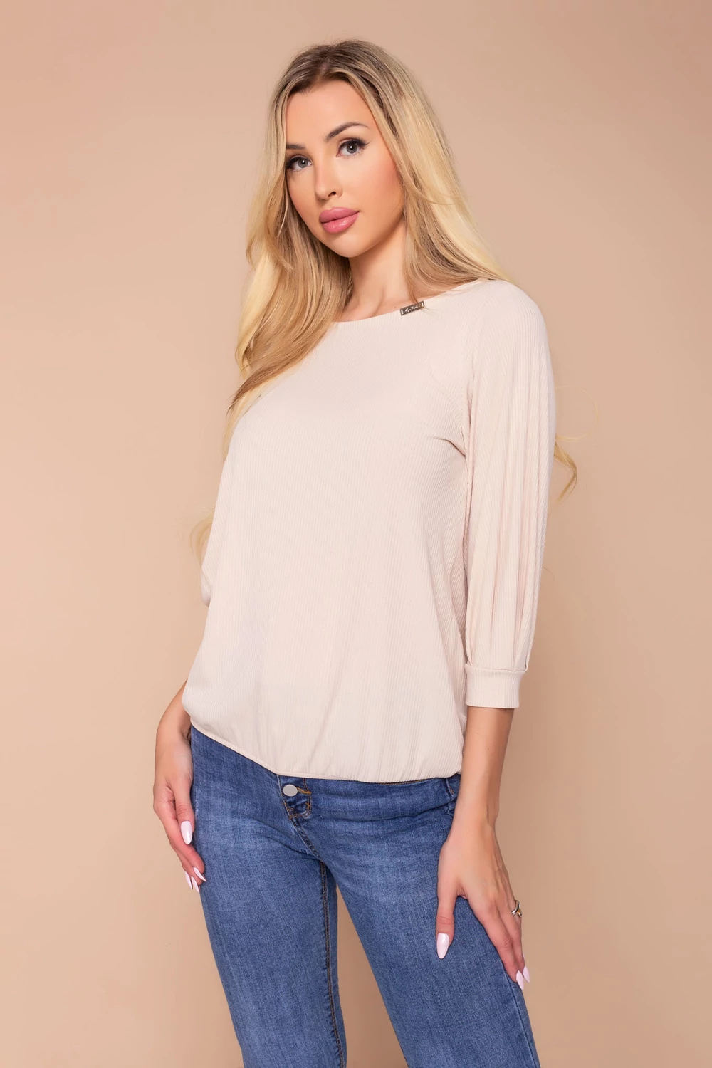 Blanka felső - vajkrém bordás Blanka felső - vajkrém bordás