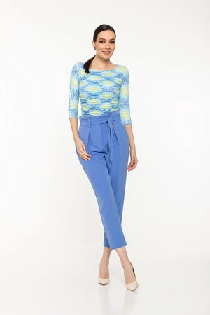 Zsanka póló - kék alapon sárga virágmintás Zsanka póló - kék alapon sárga virágmintás