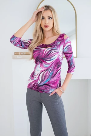 Polly póló - pink/kék hullámos Polly póló - pink/kék hullámos