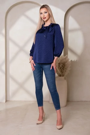Grácia blúz - fényes sötétkék Grácia blúz - fényes sötétkék
