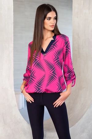 Vénusz blúz - pink/sötétkék mintás Vénusz blúz - pink/sötétkék mintás