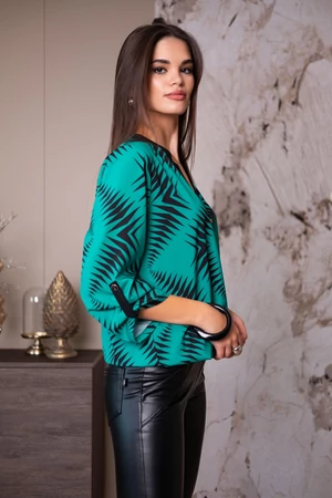 Vénusz blúz - zöld/fekete mintás Vénusz blúz - zöld/fekete mintás