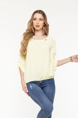 Trixi gumisnyakú blúz - pasztell sárga Trixi gumisnyakú blúz - pasztell sárga