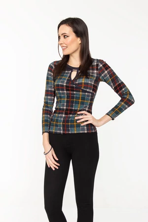 Zsófia póló -kockás/zöld tónusos