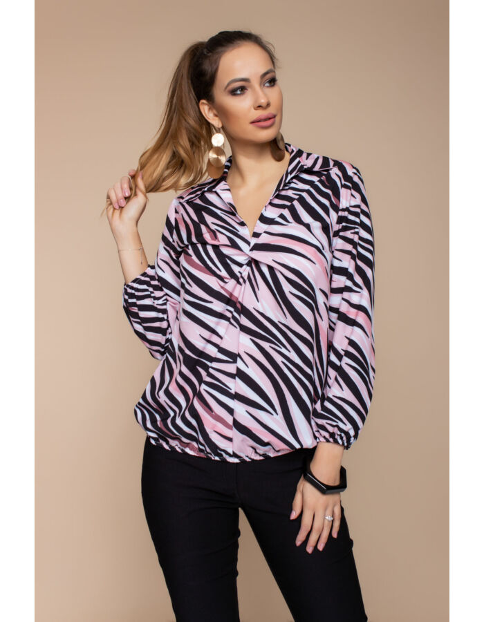 Angéla blúz- rózsaszín zebra