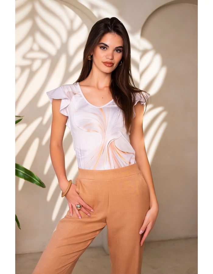 Kincső póló -  bézs hullám