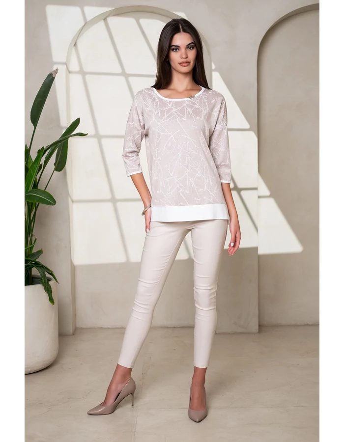 Betti felső - fehér cikornya bézsen